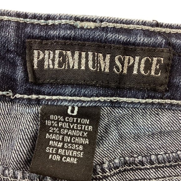 Premium Spice Size 0 Skinny Jeans Rhinestones Stretch Denim - Picture 11 of 12